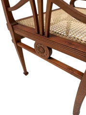 Art Nouveau Armchair with Wicker Seat by H.P. Mutters & Zoon, 1900s